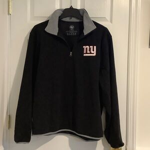 NEW YORK GIANTS Mens Black Fleece 1/4 Zip Football Pullover NFL Spring Jacket XL